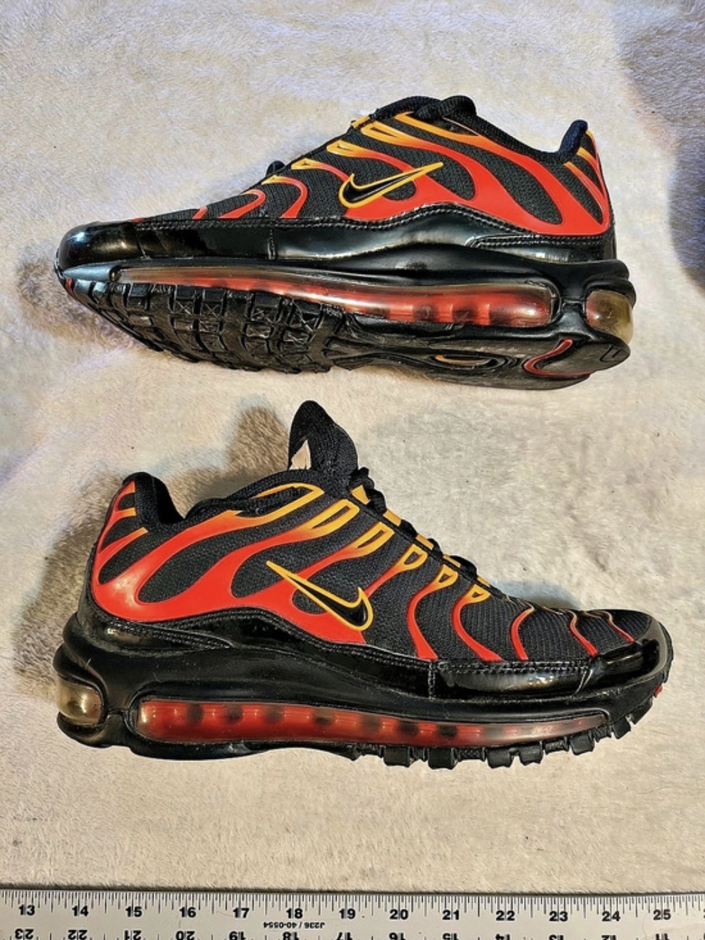 Nike Air Max 97 Plus Black Shock Engine Orange AH8144 002 Men's Size 5.5